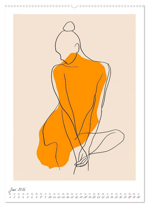 Kontur PUR - Feminine Formen (CALVENDO Premium Wandkalender 2026)