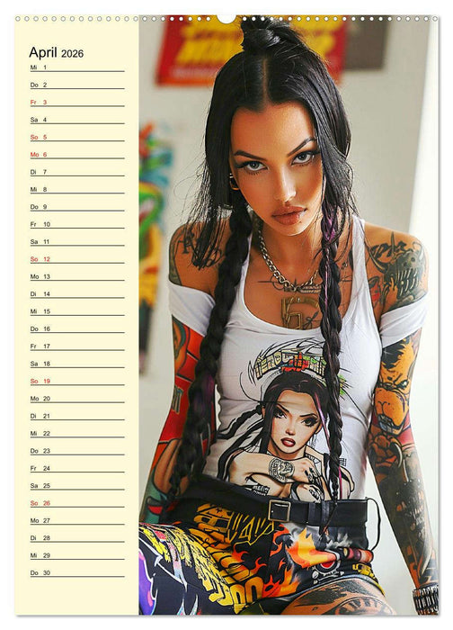 Coole Tatoo-Girls. Hübsch, modern und selbstbewusst (CALVENDO Wandkalender 2026)