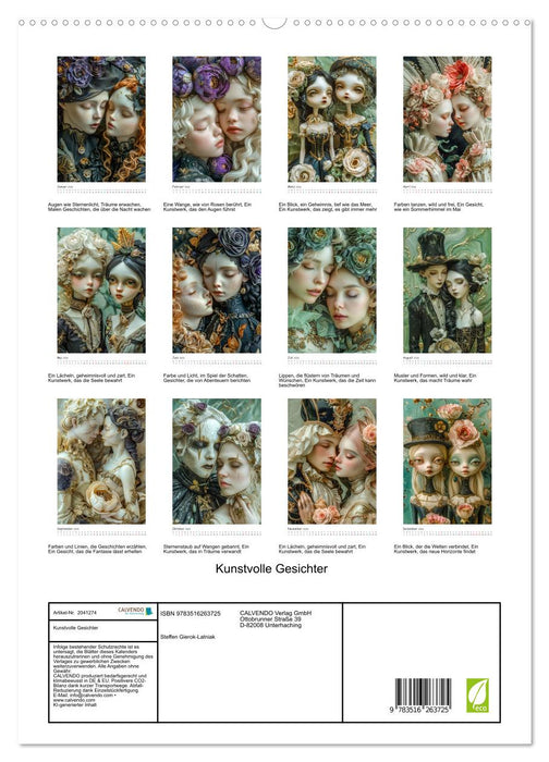 Kunstvolle Gesichter (CALVENDO Premium Wandkalender 2026)