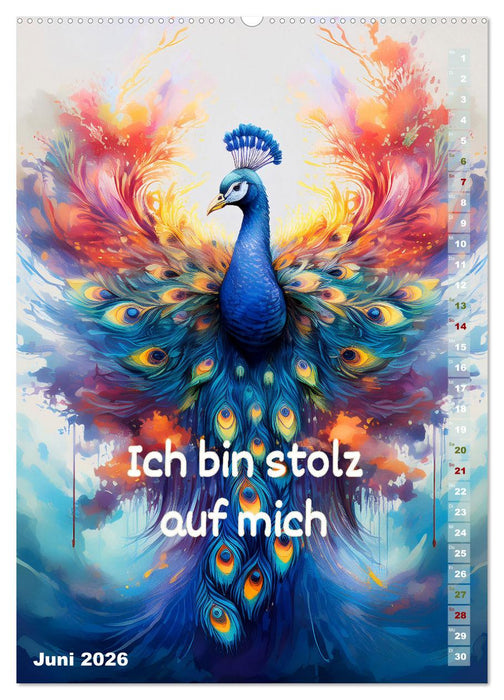 Ich bin stark - Ein tierischer Affirmationskalender (CALVENDO Wandkalender 2026)
