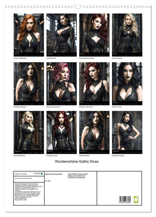 Wunderschöne Gothic Divas (CALVENDO Wandkalender 2026)