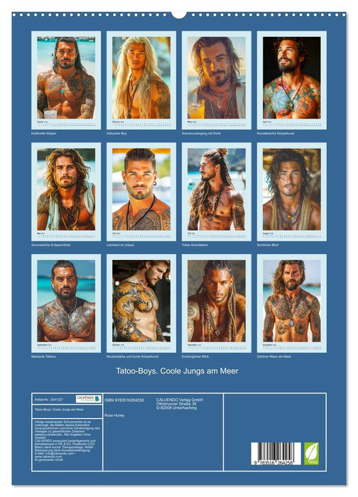 Tattoo-Boys. Coole Jungs am Meer (CALVENDO Premium Wandkalender 2026)