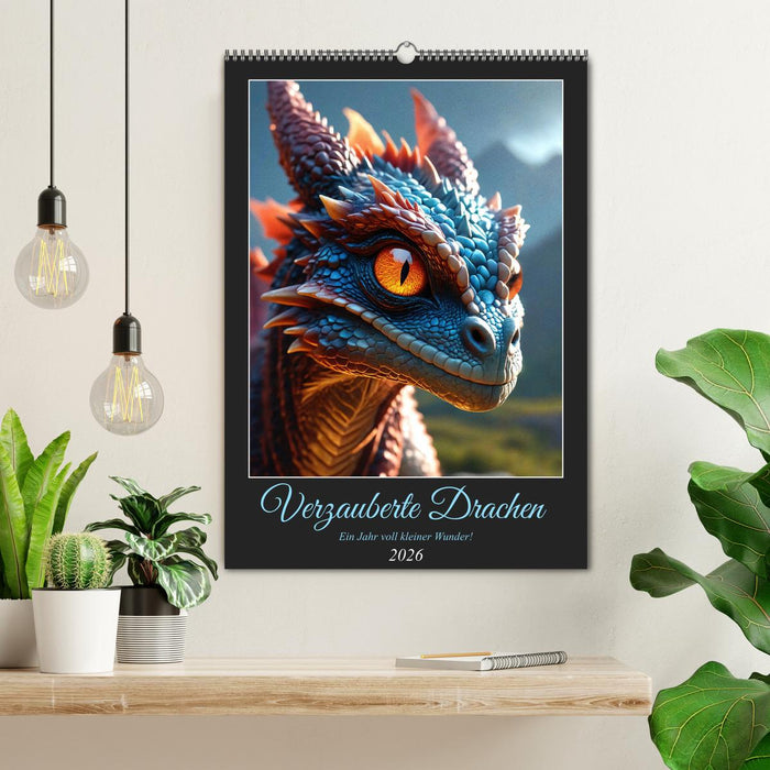 Verzauberte Drachen: Ein Jahr voll kleiner Wunder! (CALVENDO Wandkalender 2026)