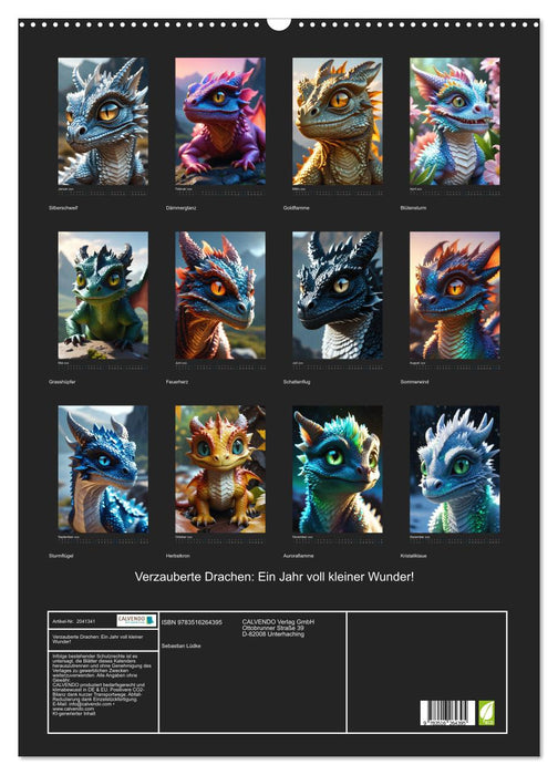 Verzauberte Drachen: Ein Jahr voll kleiner Wunder! (CALVENDO Wandkalender 2026)