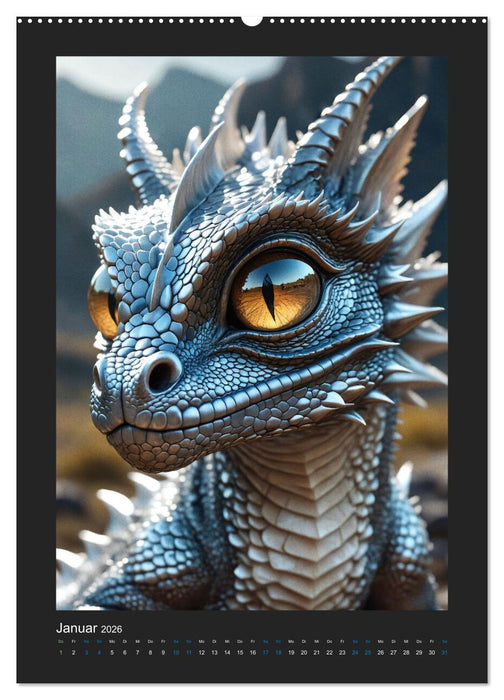Verzauberte Drachen: Ein Jahr voll kleiner Wunder! (CALVENDO Wandkalender 2026)