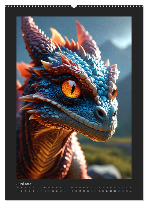 Verzauberte Drachen: Ein Jahr voll kleiner Wunder! (CALVENDO Wandkalender 2026)