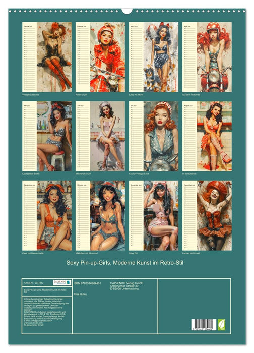 Sexy Pin-up-Girls. Moderne Kunst im Retro-Stil (CALVENDO Wandkalender 2026)
