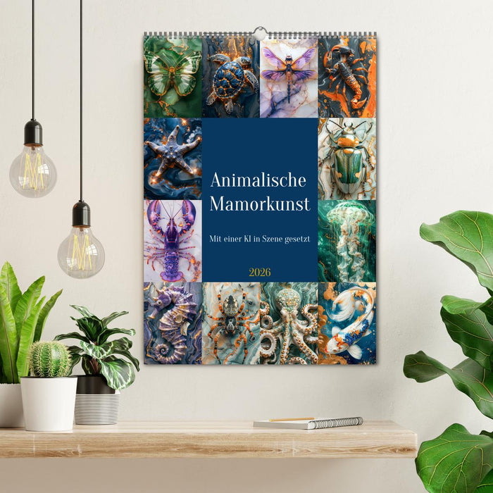 Animalische Mamorkunst (CALVENDO Wandkalender 2026)