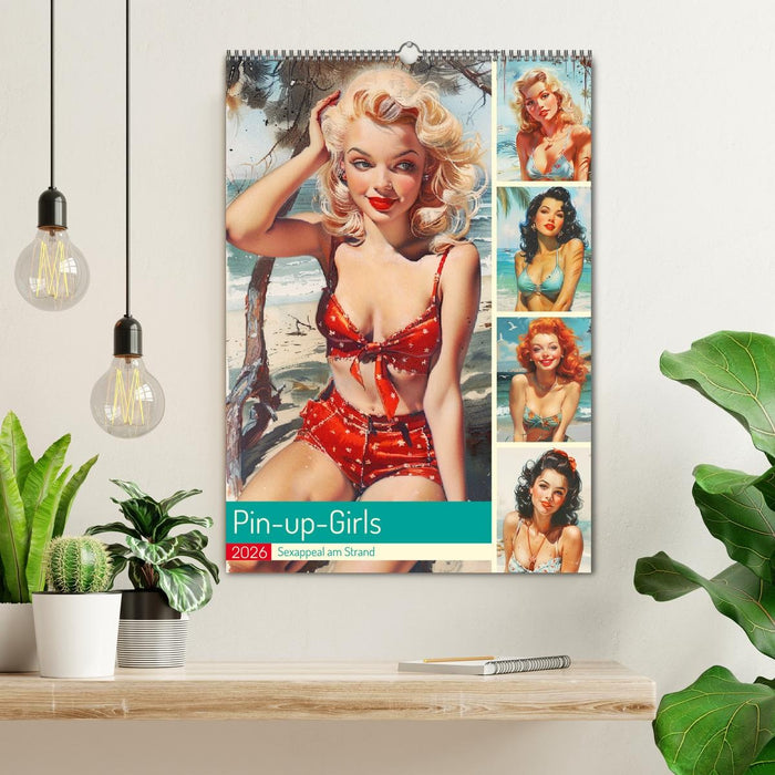 Pin-up-Girls. Sexappeal am Strand (CALVENDO Wandkalender 2026)