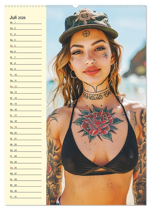 Coole Tatoo-Girls. Hübsch, modern und selbstbewusst (CALVENDO Premium Wandkalender 2026)