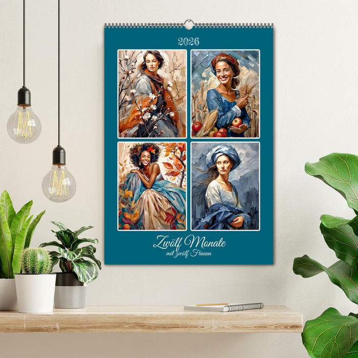 Zwölf Monate mit zwölf Frauen (CALVENDO Wandkalender 2026)