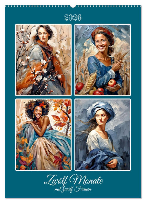 Zwölf Monate mit zwölf Frauen (CALVENDO Wandkalender 2026)