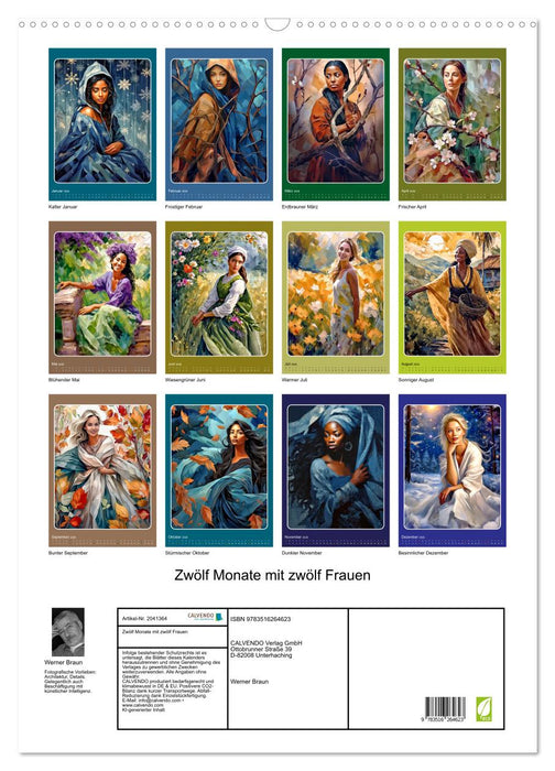 Zwölf Monate mit zwölf Frauen (CALVENDO Wandkalender 2026)