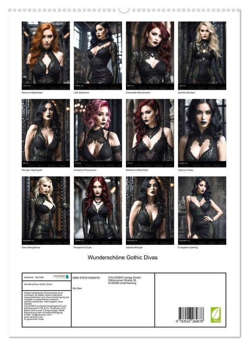 Wunderschöne Gothic Divas (CALVENDO Premium Wandkalender 2026)