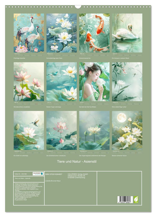 Tiere und Natur - Asienstil (CALVENDO Wandkalender 2026)