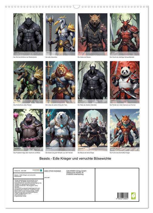 Beasts - Edle Krieger und verruchte Bösewichte (CALVENDO Wandkalender 2026)