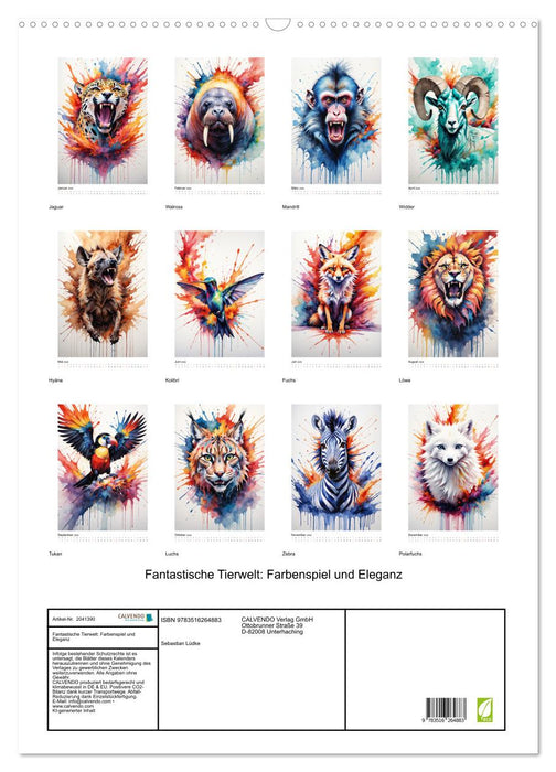 Fantastische Tierwelt: Farbenspiel und Eleganz (CALVENDO Wandkalender 2026)