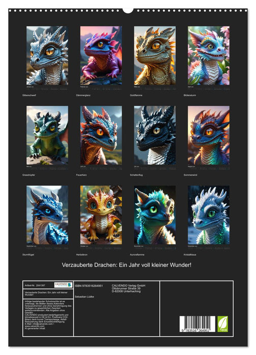 Verzauberte Drachen: Ein Jahr voll kleiner Wunder! (CALVENDO Premium Wandkalender 2026)