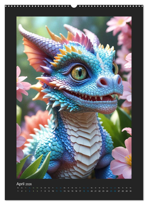 Verzauberte Drachen: Ein Jahr voll kleiner Wunder! (CALVENDO Premium Wandkalender 2026)