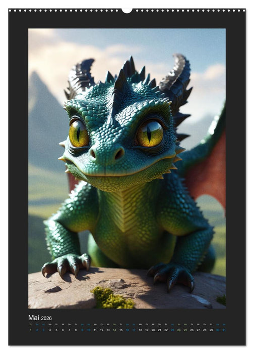 Verzauberte Drachen: Ein Jahr voll kleiner Wunder! (CALVENDO Premium Wandkalender 2026)