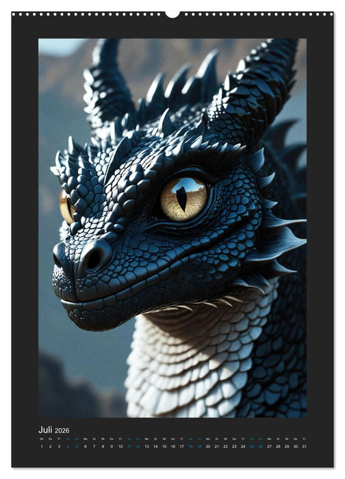 Verzauberte Drachen: Ein Jahr voll kleiner Wunder! (CALVENDO Premium Wandkalender 2026)