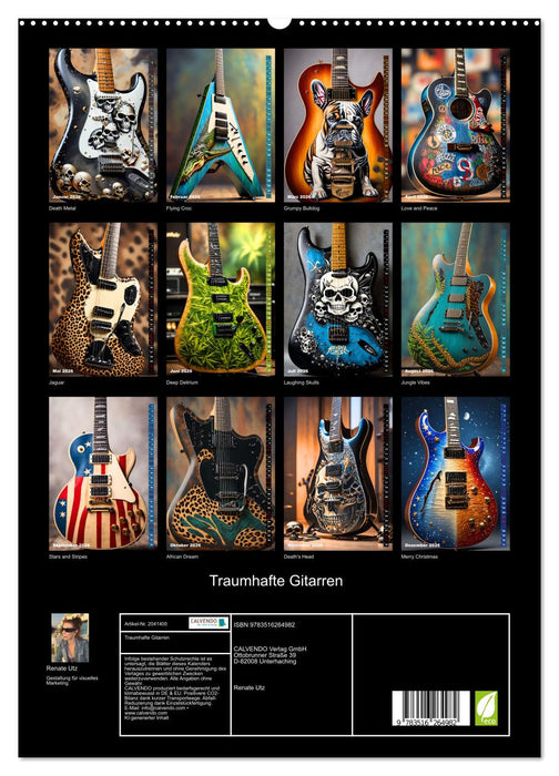Traumhafte Gitarren (CALVENDO Premium Wandkalender 2026)