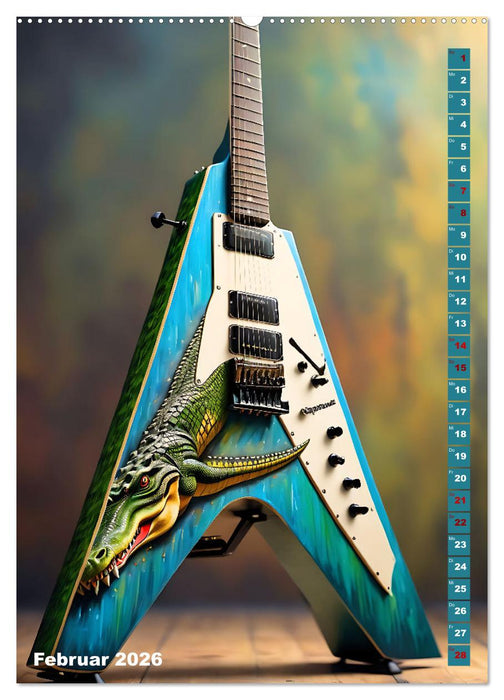 Traumhafte Gitarren (CALVENDO Premium Wandkalender 2026)
