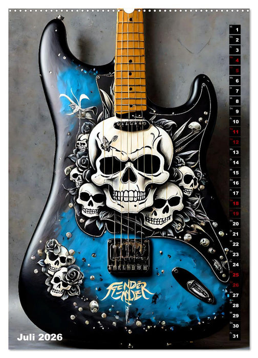 Traumhafte Gitarren (CALVENDO Premium Wandkalender 2026)