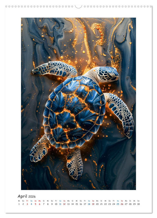 Animalische Mamorkunst (CALVENDO Premium Wandkalender 2026)