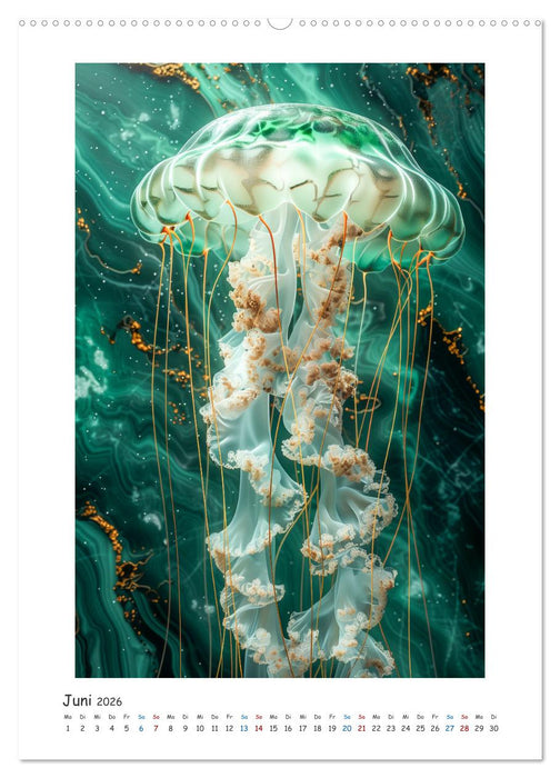 Animalische Mamorkunst (CALVENDO Premium Wandkalender 2026)