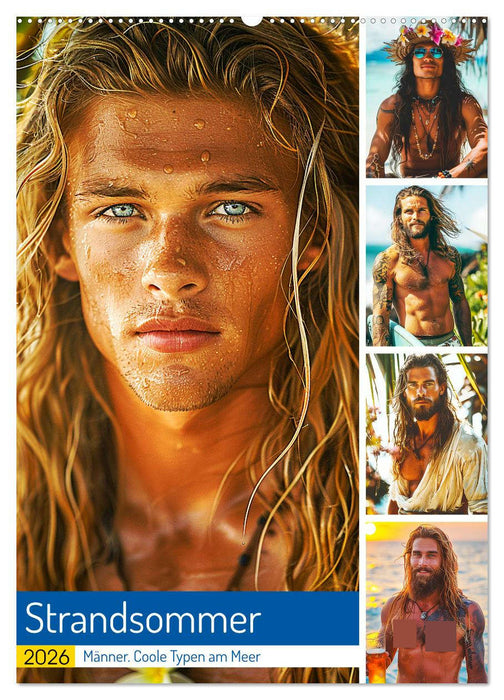 Strandsommer. Männer. Coole Typen am Meer (CALVENDO Wandkalender 2026)