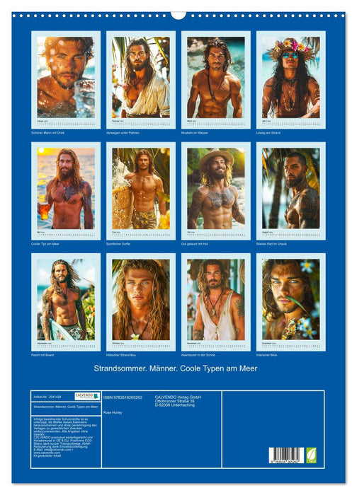 Strandsommer. Männer. Coole Typen am Meer (CALVENDO Wandkalender 2026)