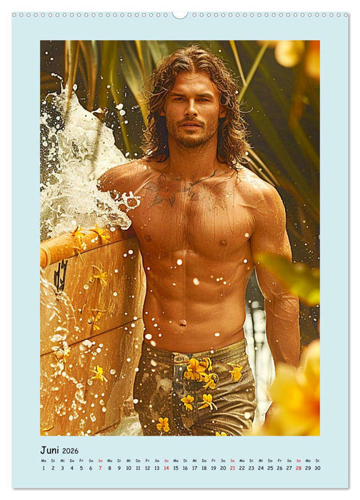 Strandsommer. Männer. Coole Typen am Meer (CALVENDO Wandkalender 2026)