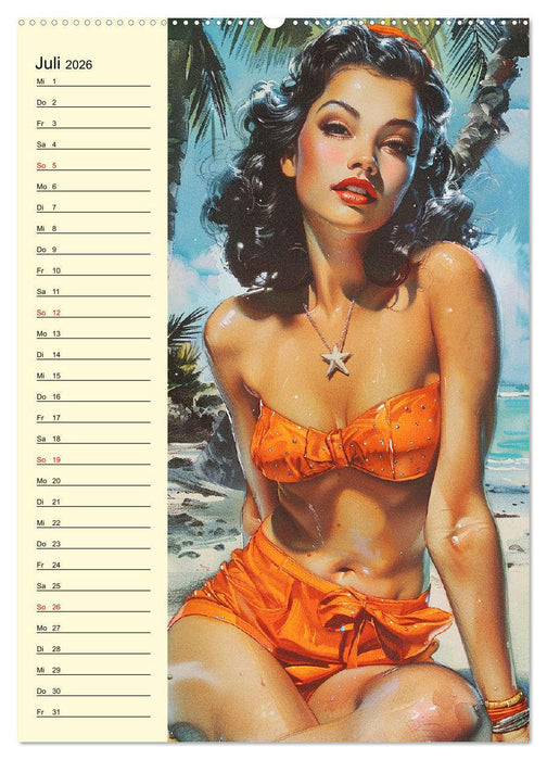 Pin-up-Girls. Sexappeal am Strand (CALVENDO Premium Wandkalender 2026)