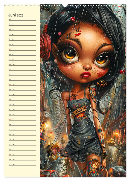 Rockabilly. Strange Comic-Kunst Girls im 50er-Jahre Stil (CALVENDO Premium Wandkalender 2026)