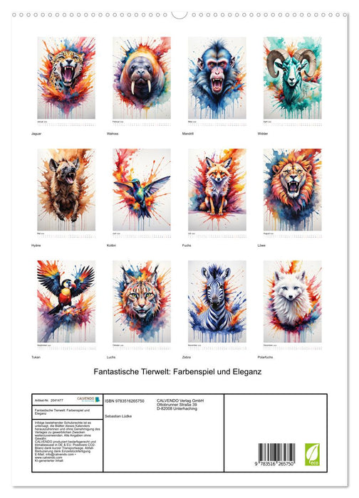 Fantastische Tierwelt: Farbenspiel und Eleganz (CALVENDO Premium Wandkalender 2026)