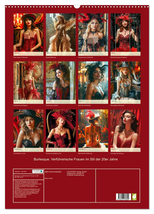 Burlesque. Verführerische Frauen im Stil der 20er Jahre (CALVENDO Wandkalender 2026)