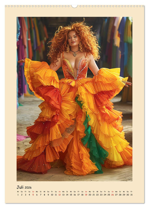 Plus Size Models in glamouröser High Fashion (CALVENDO Premium Wandkalender 2026)