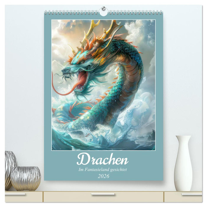 Drachen - Im Fantasieland gesichtet (CALVENDO Premium Wandkalender 2026)