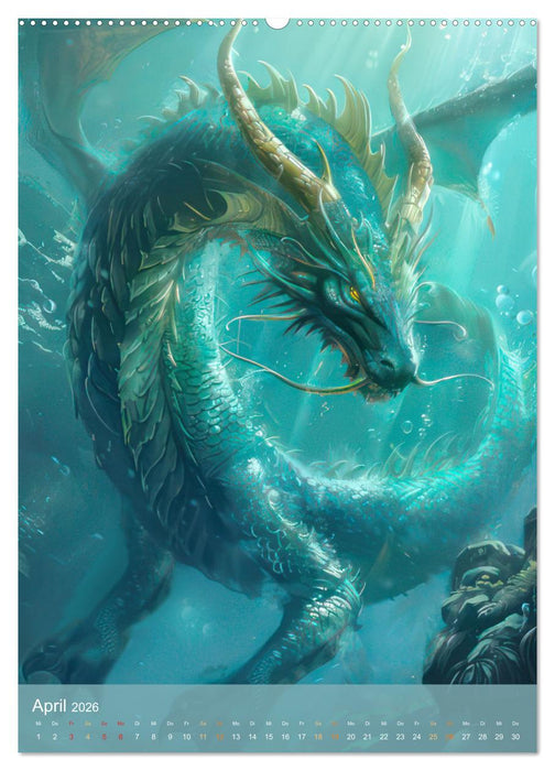 Drachen - Im Fantasieland gesichtet (CALVENDO Premium Wandkalender 2026)