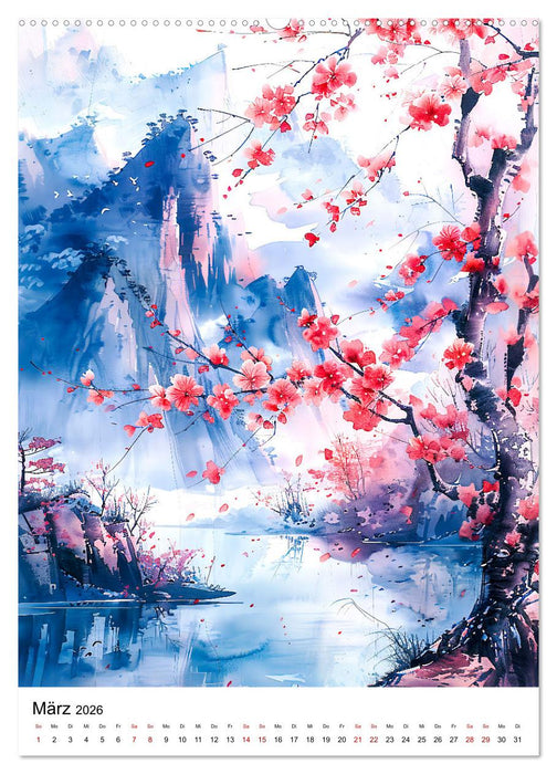 China in Wasserfarben - Idyllische Reise durch Traumlandschaften (CALVENDO Premium Wandkalender 2026)