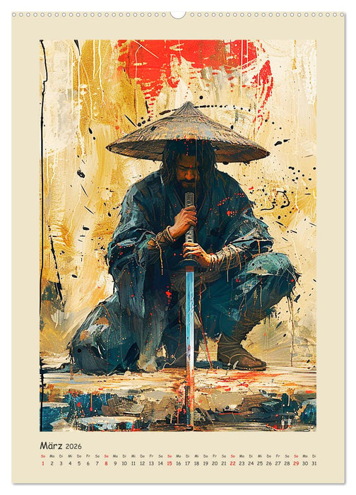 Samurai. Kunstvolle Darstellungen historischer Krieger (CALVENDO Wandkalender 2026)