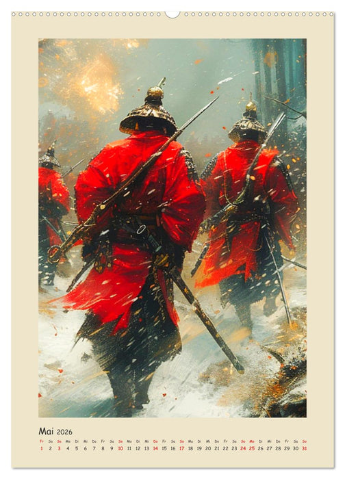 Samurai. Kunstvolle Darstellungen historischer Krieger (CALVENDO Wandkalender 2026)