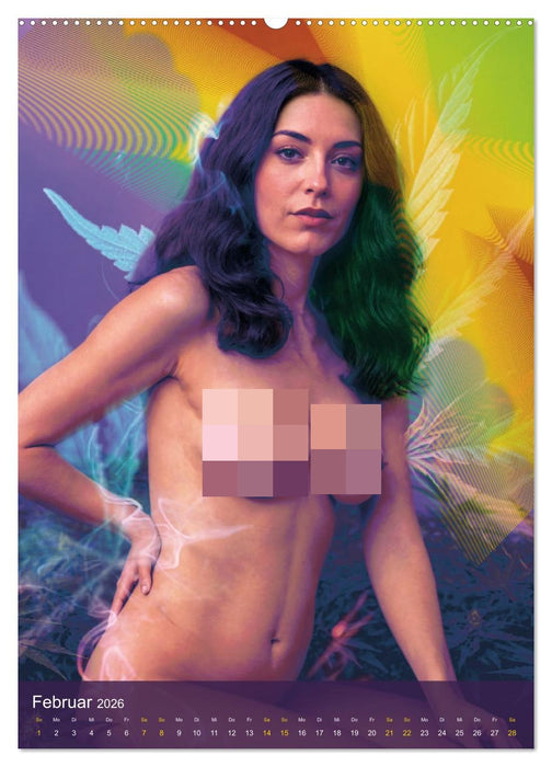 Psychodelic -Sexy Girls & Cannabis (CALVENDO Wandkalender 2026)