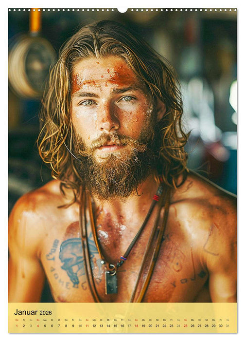 In der Werkstatt. Männer, Muskeln, coole Typen (CALVENDO Premium Wandkalender 2026)