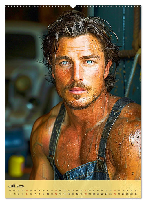 In der Werkstatt. Männer, Muskeln, coole Typen (CALVENDO Premium Wandkalender 2026)