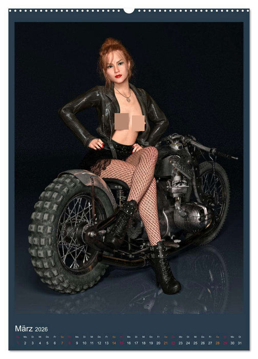 Hot Girls and Bikes (CALVENDO Premium Wandkalender 2026)