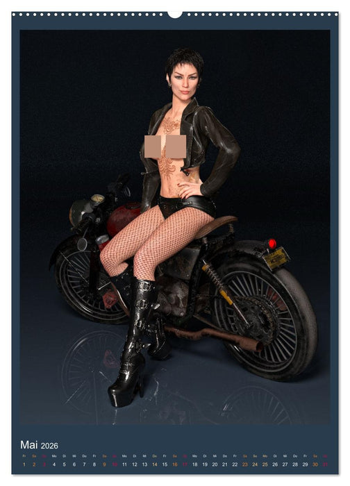 Hot Girls and Bikes (CALVENDO Premium Wandkalender 2026)