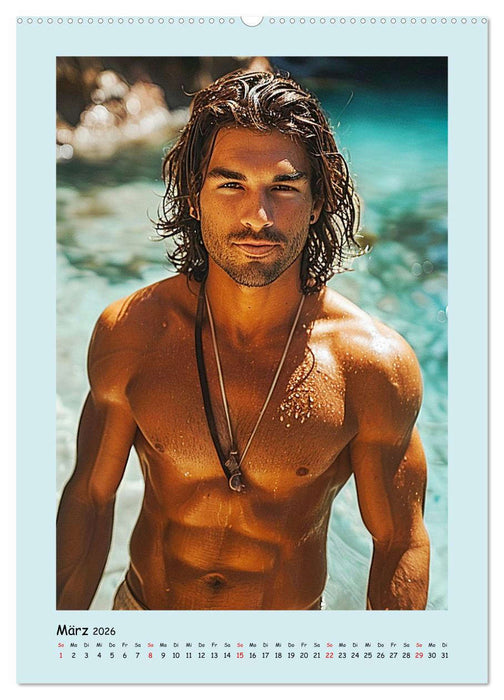Strandsommer. Männer. Coole Typen am Meer (CALVENDO Premium Wandkalender 2026)