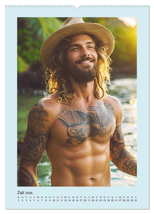 Strandsommer. Männer. Coole Typen am Meer (CALVENDO Premium Wandkalender 2026)